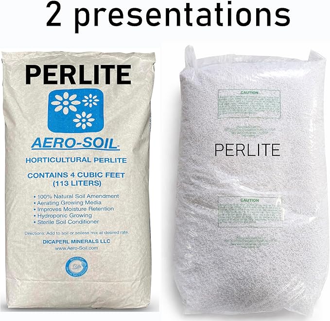 AeroSoil Perlite Premium Horticultural Grade Soil Additive Drainage and Growth - Coarse 4 Cubic Foot