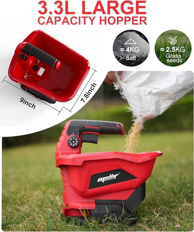 Danero Handheld Power Spreader Compatible with Milwaukee 18V Battery(Tool Only), Cordless Seed Spreader Available Year-Round, Electric Lawn Spreaders for Grass Seed, Fertilizer, Salt, Ice Melt, Feed