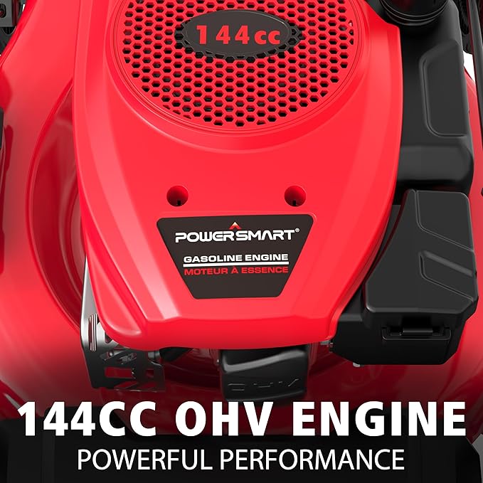 PowerSmart 21-Inch Gas Push Lawn Mower with B&S Engine, 3-in-1 (Bag/Mulch/Rear Discharge),6 Cutting Heights, Durable Steel Deck, Rear-Wheel Drive