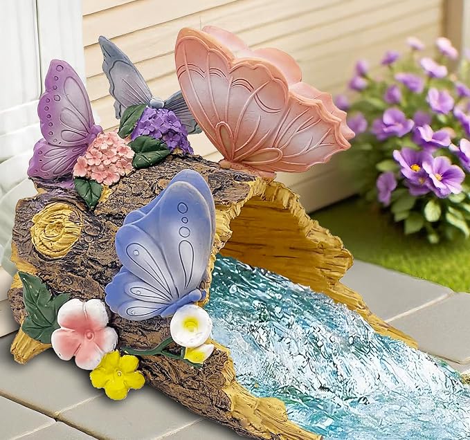 Teaeeno Butterfly Garden Gutter Downspout Extension, Resin Butterfly Figurine,Ornament Splash Block Anchor for Downspout Extension,Outdoor Drain Decor,Animal Accents,Perfect Rain Diverter for 3x4