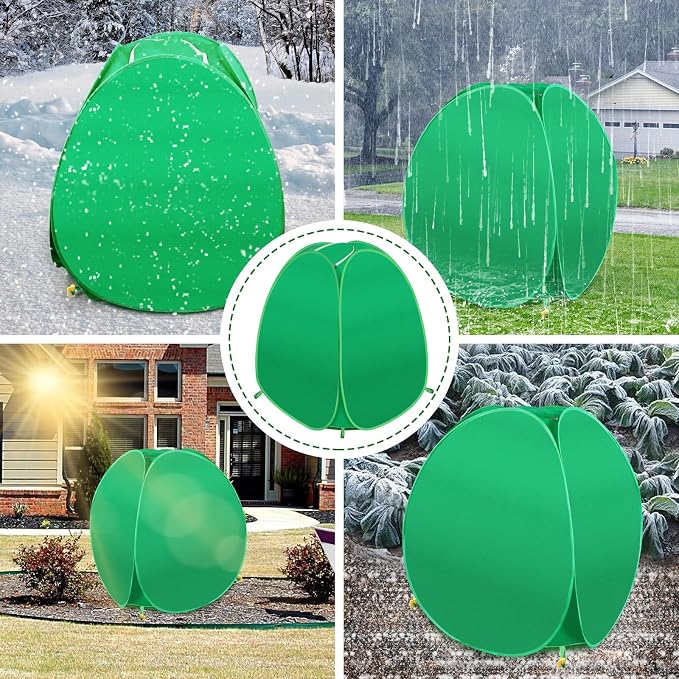 4 Pack Plant Covers Freeze Protection, 28x28x33" Winter Shrub Frost Covers for Outdoor Plants, Warm Plant Protectors Tent for Protecting Fruit Tree Potted Plants and Shrub from Freezing Animals Eating