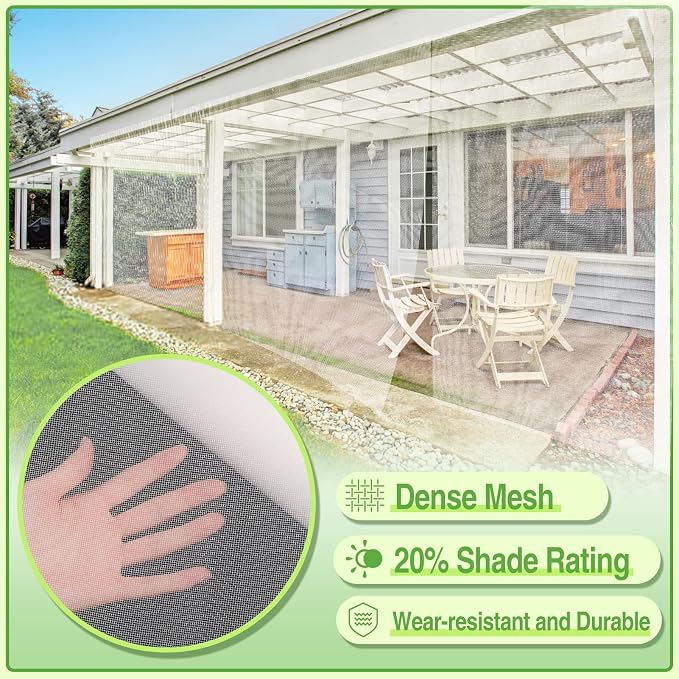 ANPHSIN Strong PP Nanocomposite Mosquito Net Garden Netting - 10 x 20ft Bird Insect Pest Mesh Barrier Screen for Patio, Balcony, Porch, Outdoor Raised Beds Protection (White)