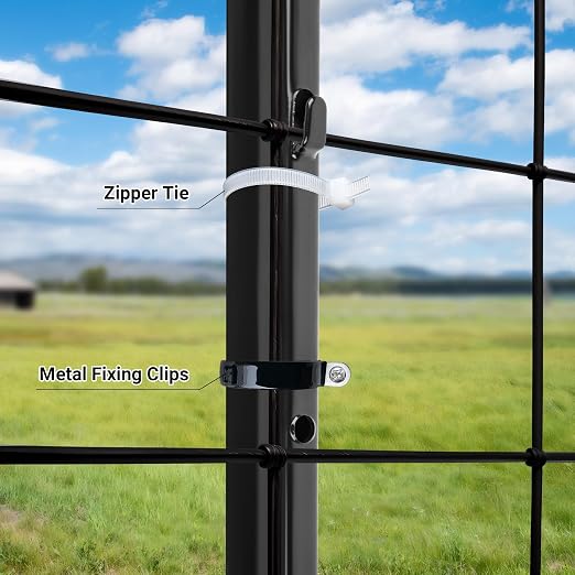 Fence Posts 4.8 FT Black, 10 Pack Heavy Duty U Posts, No Dig T Posts for Fences Wire Mesh, Perfect for Temporary Fencing, Electric Fence Wire, Corner Anchor