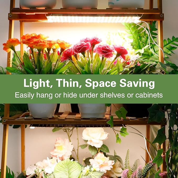 100W Ultra-Thin Panel Full Spectrum Grow Lights, 1536 LEDs Growing Light for Indoor Plants with Daisy Chain Function, Grow Lights for Seed Starting with 4/8/12/16/20H Auto On/Off Timer (8pcs)