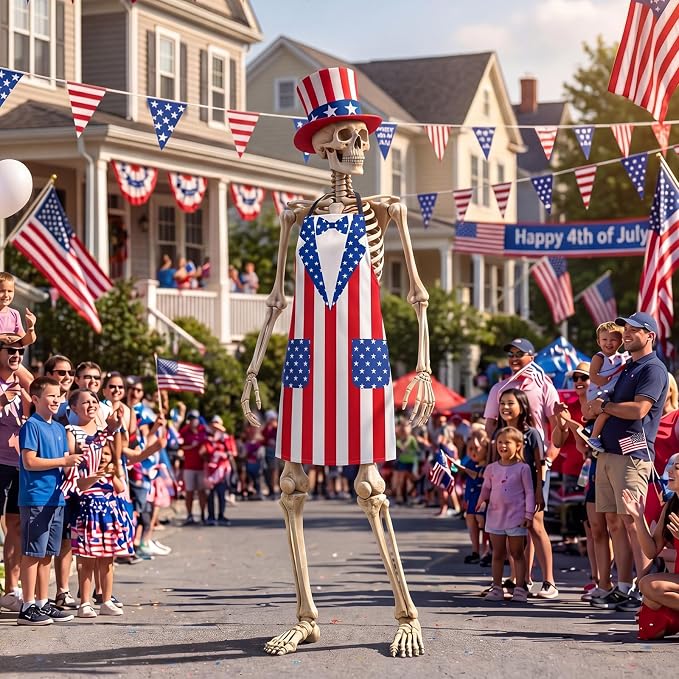 Mepase 12ft Skeleton Costume Accessories Set Oversize Hat and Apron Prop Giant Outdoor Indoor Yard Garden Lawn Decoration