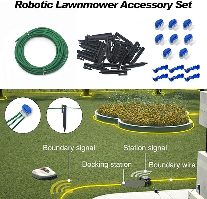 Robotic Lawnmower Boundary Wire Splice Kit Automatic Mower Boundary Wire Accessory Set, for Adapting and Repairing the Mowing Boundaries
