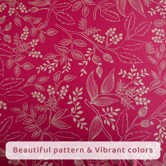 QSH Floral Queen Size Sheet Sets - 100% Egyptian Cotton Sheets Elegant Red Flower Pattern Botanical Printed Bedding Sheets Queen Size Bed Extra Soft and Breathable 4pcs Deep Pockets Bed Sheets