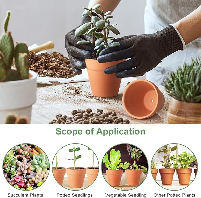 24 Pack 3 Inch Terracotta Pots, Mini Clay Pots with Drainage Holes,Cactus Flower Nursery Terra Cotta Pot for Indoor/Outdoor Succulent Plants, Crafts, Wedding Favor
