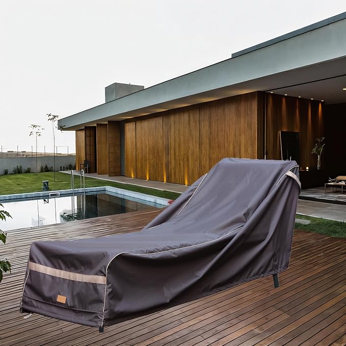 Patio Chaise Lounge Cover Waterproof, Heavy Duty Outdoor Lounge Chair Covers, Dark Grey Durable Patio Furniture Covers, 2Pack, 84"L*32"W*30"H