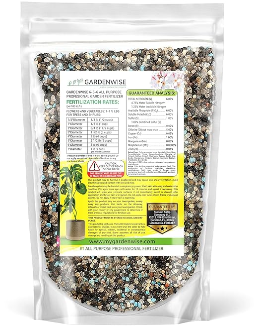 Gardenwise 6-6-6 All-Purpose Professional Plant Food Fertilizer; Ideal for Winter Care & Spring Feeding, Perfect Balanced NPK for Indoor and Outdoor Plants (4 QUARTS)