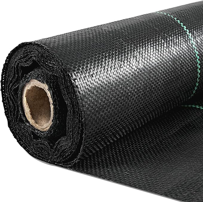 Happybuy 6FTx300FT Premium Weed Barrier Landscape Fabric Heavy Duty 3OZ, Woven Weed Control Fabric, Good Permeability for Weed Block Gardening Mat, Driveway Fabric, Landscaping Fabric, Ground Cover