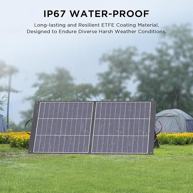 ZOUPW 100W Portable Solar Panel N-Type 16BB,25% Efffciency Ultralight 7.98lbs Foldable Solar Charger for Jackery 300/EcoFlow River/Bluetti/Anker Solix, IP67 Waterproof for RV Camping Off-Grid