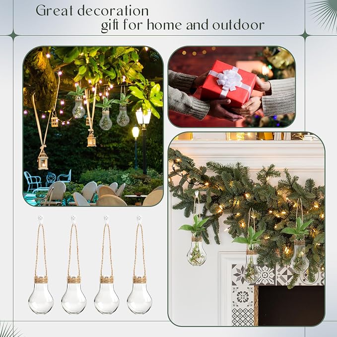 Baderke 12 Sets 3.15" Plastic Window Propagation Stations Hanging Propagation Vases Plant Test Tubes with Suction Cup & Traceless Nail & Brush Clear Wall Jars for Office Home Garden Decor Lover Gift