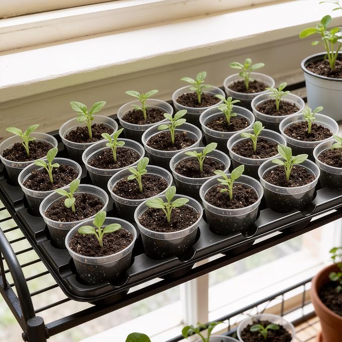 homenote 3 Inch Seed Starting Trays with Clear Nursery Pots, 2-Pack 20-Cell Seedling Starter Trays & 3" Nursery Pots 40 Pcs with Drainage, Plant Starter Germination Trays for Indoor Outdoor Growing