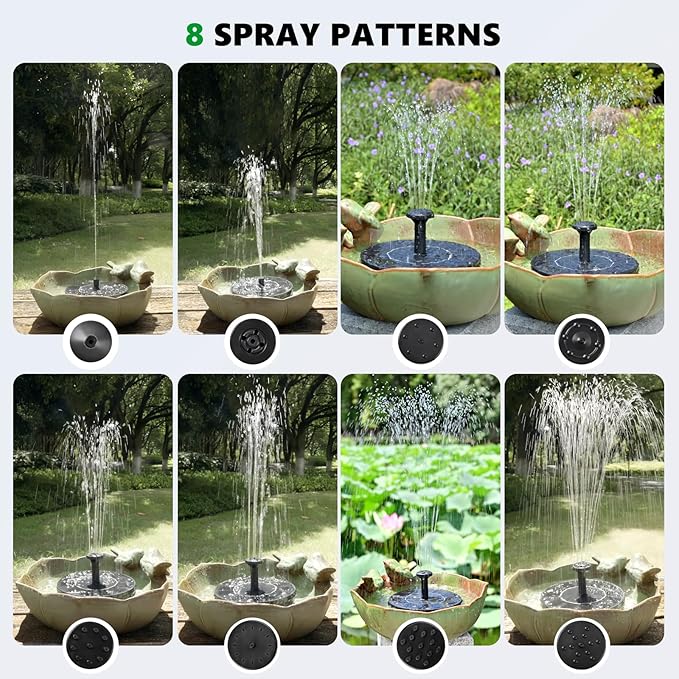 Ceramic Bird Bath for Outdoors, Solar Fountain Hummingbird Solar Bubbler Fountain with Ground Ceramic Bird Baths Bowl for Outside, Large Table Top Garden Décor for Patio, Yard & Home