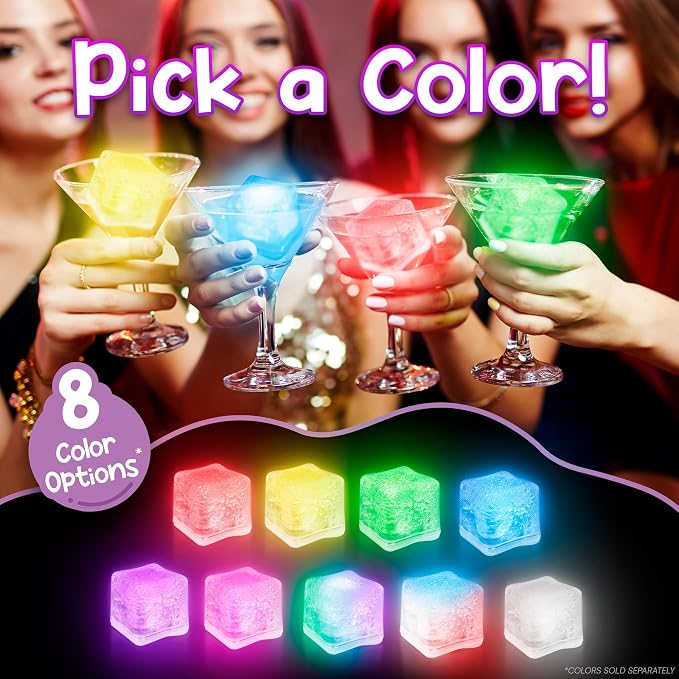 Windy City Novelties 12 pack LED Ice Cubes with Changing Lights (Purple)