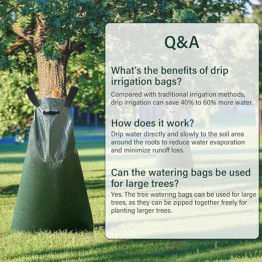 Tree Watering Bags 20 Pack, 20 Gallon Slow Release Gator Bags for Trees, Durable PVC Tree Drip Irrigation Bags with Heavy Duty Zipper, Deep Root Targeting
