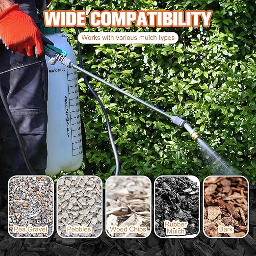 Mulch Glue, Rock Glue for Landscaping, Pea Gravel Binder 2 Gallon Max Cover, Strong Mulch Anchor, Rock Lock Landscape Adhesive for Slopes, Flower Beds, Driveway Edges, Fast Dry & Safe for Plants Pets