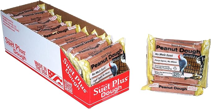 Wildlife Sciences Suet Plus Peanut Dough No Melt Suet Cake 12 Pack 12 oz Each