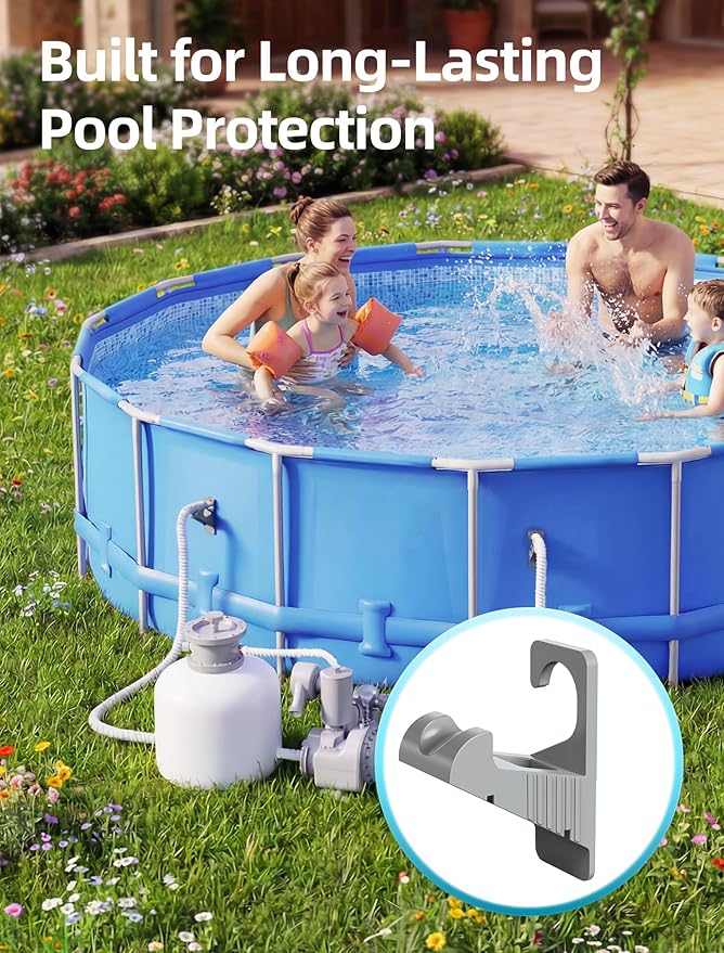 POOLHOUR 2 Pack Pool Pipe Holder for Above Ground Pools, Swimming Pool Hose Support Bracket for Intex Pools, Pool Accessories to Prevent Pipe Sagging
