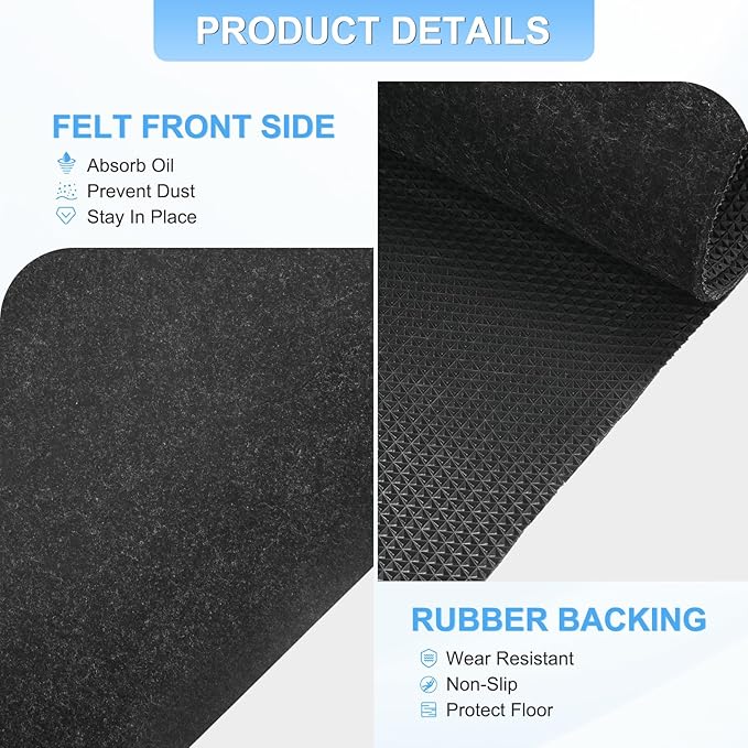 M METERXITY 3 mm Thickened Outdoor Storage Shed Mat, 3x6 ft Waterproof Shed Flooring Mat for Patio Furniture Floor Protecting from Wear/Liquid/Dust/Oil, Non-Slip Felt Rubber Rug Pad [Grey]