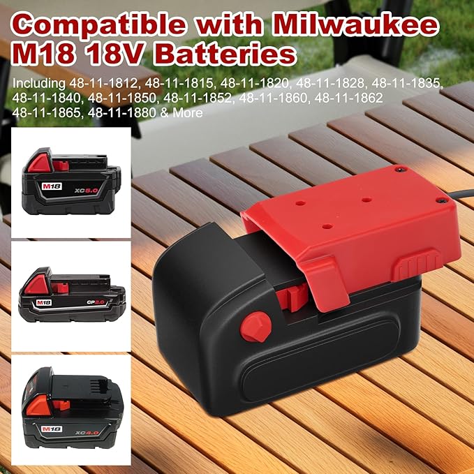 Starlink Mini Battery Adapter Compatible with Milwaukee M18, Starlink Mini Power Cable for 18V Battery, 3.2FT 18AWG Battery Adapter DC Power Cable