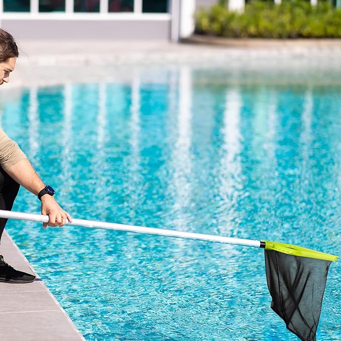 Tavaleu Pool Skimmer Net Without Pole, Swimming Pool Leaf Skimmer Net for Cleaning, Larger Capacity Pool Nets with Reinforced Frame, Durable Deep Rake Net Easy Scoop Edge, Debris Pickup Removal