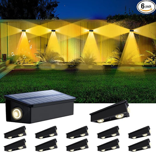 Solar Step Lights (Warm, 3Sides-12Pack) | Solar Powered, Outdoor Steps