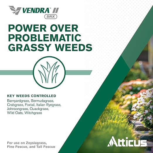 Atticus Vendra II SRX Herbicide (4 oz) - 24.5% Fluazifop – Grass Weed Killer Selective Control Bermudagrass, Barnyardgrass, Crabgrass, Foxtail, Goosegrass and More in Lawn and Landscapes