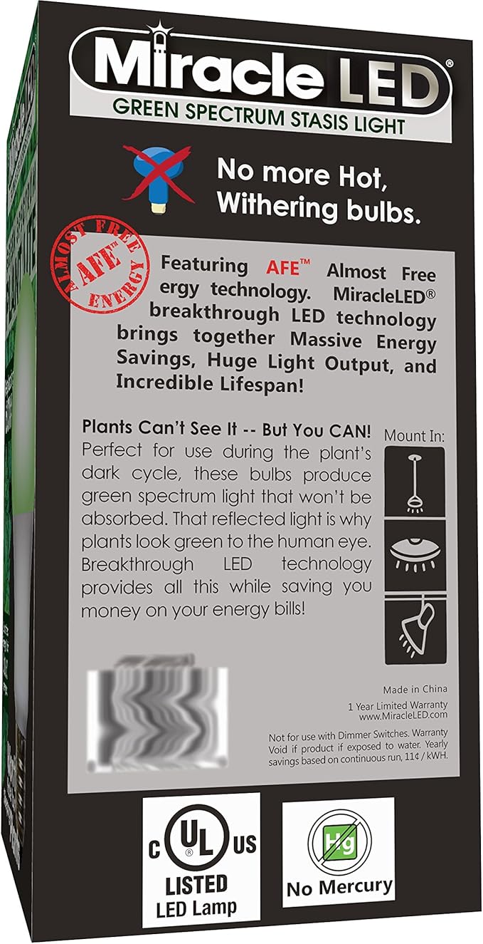 MiracleLED 604614 Green Spectrum Stasis Light, 1 Pack, 60W Grow Room