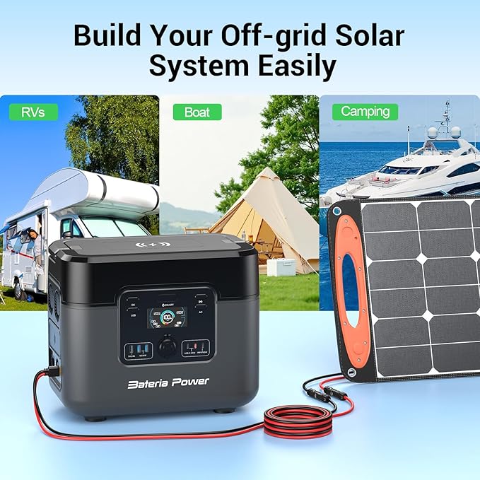 Bateria Power Solar Connector to XT60 Adapter Extension Cable, Solar Panel to XT60 Charge Extension Cable for RV Foldable Solar Panel, Portable Power Station, Solar Generator (35FT-10.6M 12AWG)