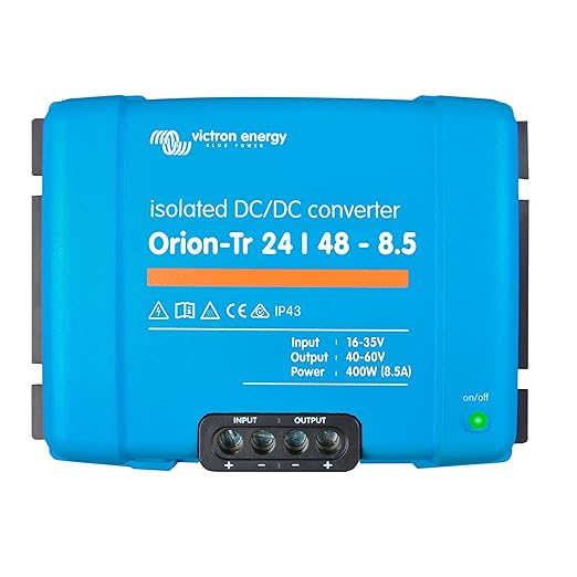 Victron Energy Orion-Tr DC to DC Converter - 24/48-Volt 8.5 amp 400-Watt - IP43 Protected - for Dual Battery Systems - Isolated