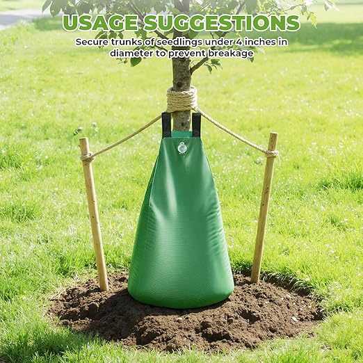 HIRALIY 20 Gallon Tree Watering Bag, 4 Pack, Slow Release 1-5 Days, Deep Root & Automatic Drip Irrigation System, for Multi-Trunk Newly Planted Small Trees and Shrubs