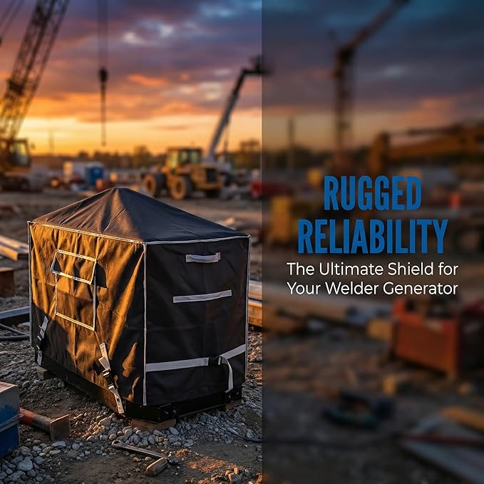 Heavy-Duty Welder Generator Cover with Upgraded Exhaust Pipe Protector– Fits for Miller Bobcat 225/250/260 & Trailblazer 275/325 Gas/LP Models, 41"D×21"W×30"H All-Weather Protection