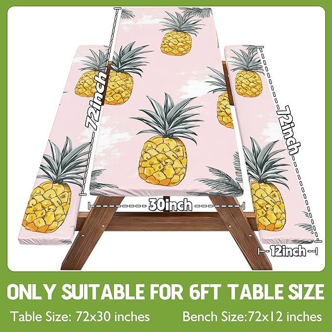 Picnic Table Cover with Bench Covers Elastic Tablecloth Camping Essentials Gear Table Cloth Outdoor Glamping Cool Fun Unique Ideas Birthday Camping Gifts for Mother Mama Mommy Mom from Daughter Son