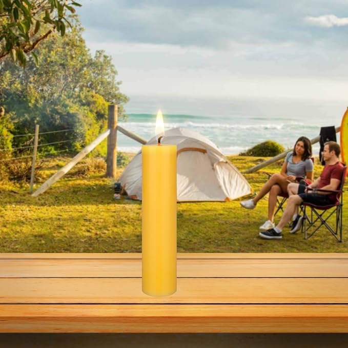 Mega Candles 1 pc Scented Solid Citronella Pillar Candles, Hand Poured Wax Candle 2 Inch x 9 Inch, Indoor & Outdoor Use, Camping, Festivities, Events, Party Usage, Patio, Barbecue BBQ, Picnics