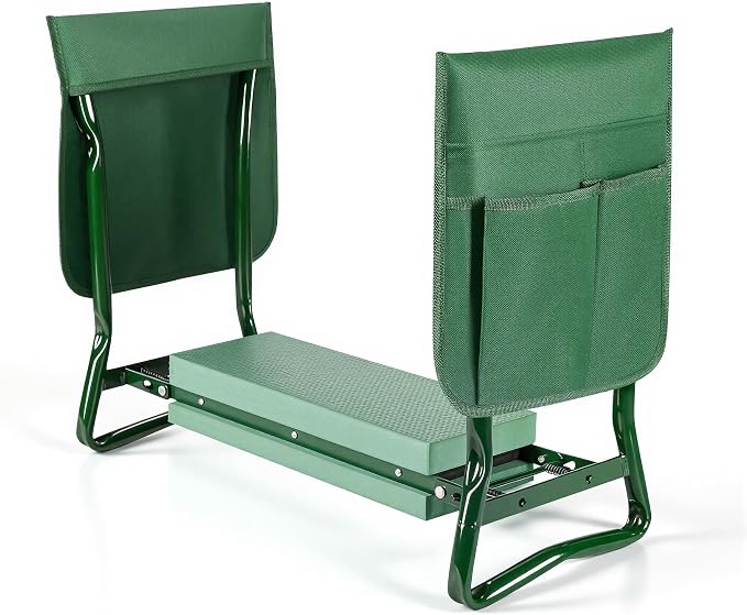 Garden Kneeler and Seat, 2-in-1 Gardening Kneeling Bench, Foldable Heavy Duty Garden Stool with Cushioned Pad, Gardening Gifts for Seniors Women -1PCS