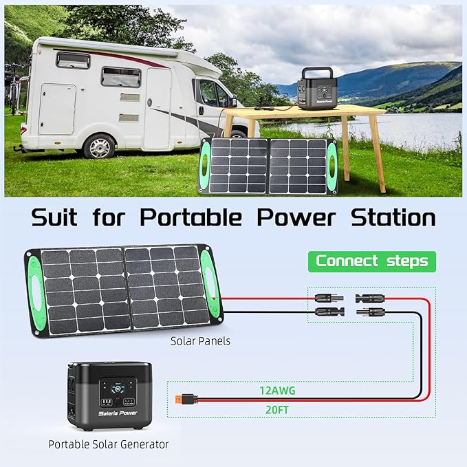 Bateria Power 12AWG XT60i Connector Cable, 12 Gauge 20FT Solar to XT60i Extension Cable for RV Foldable Solar Panel, Portable Power Station, Solar Generator