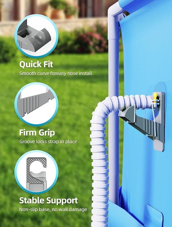 POOLHOUR 2 Pack Pool Pipe Holder for Above Ground Pools, Swimming Pool Hose Support Bracket for Intex Pools, Pool Accessories to Prevent Pipe Sagging