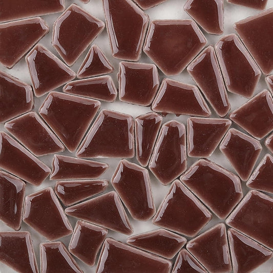 Mosaic Tiles Triangles Trapezoids Polygons Ceramic Crystal Mosaic Glass Tile for Crafts Bulk DIY Picture Frames Handmade Jewelry Coasters Art Material Decoration,Irregular Size, 200g (Brown)