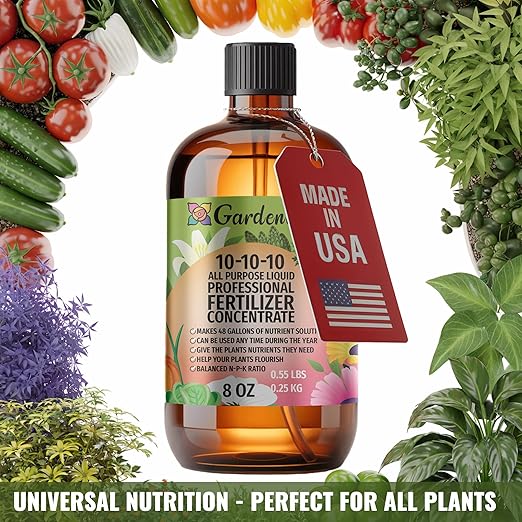 𝐁𝐄𝐒𝐓𝐒𝐄𝐋𝐋𝐄𝐑 All-Purpose 10-10-10 Liquid Fertlizer Spray - Increases Flowering and Yield on All Varieties of Fruits, Vegetables and Flowers| Liquid Plant Superfood Mist (8 OZ)