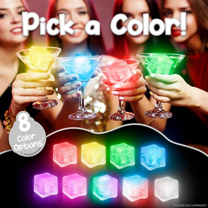 Windy City Novelties 12 pack LED Ice Cubes with Changing Lights (White)