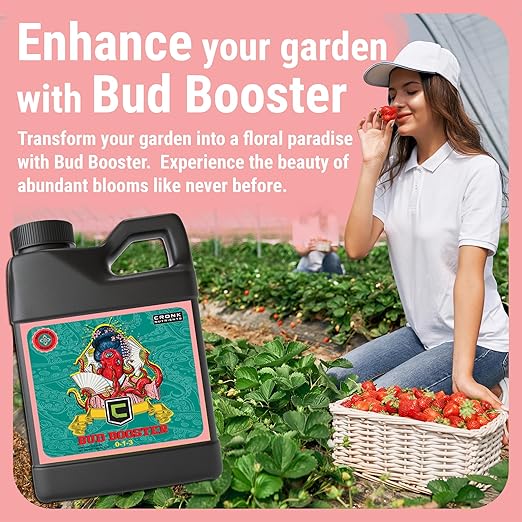 Cronk Nutrients Bud Booster - Best Budding Fertilizer for Maximum Blooms - Hydroponic Nutrients for the Bloom Phase - Balanced pH Formula - Suitable for Soil, Soilless, and Hydroponic Systems, 1L