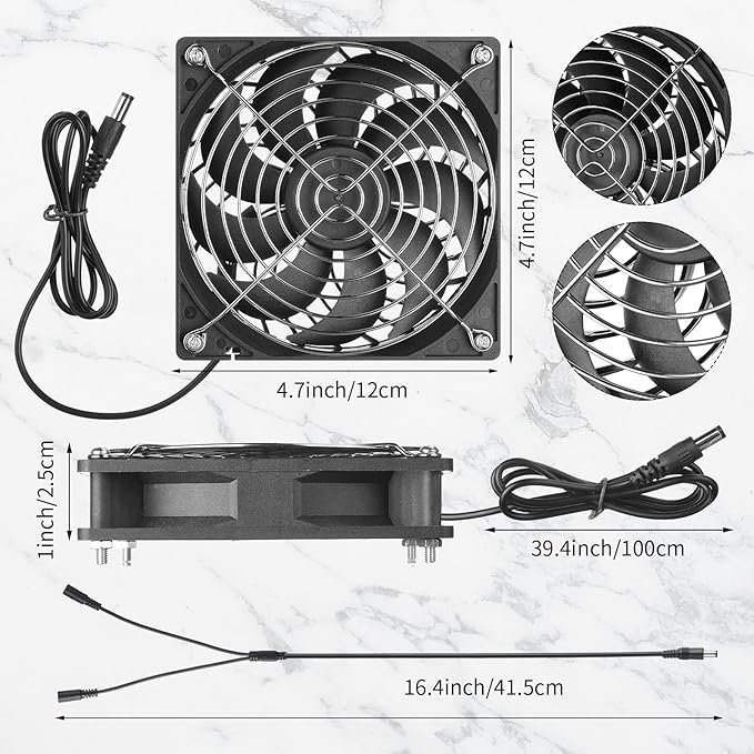 10w 12v Solar Panel Dual Fans Kit Waterproof Outdoor Solar Powered Exhaust Ventilation Fan Dual USB Portable Solar Attic Fan for Chicken Coop Greenhouse Shed PET Houses Window (2 Set)