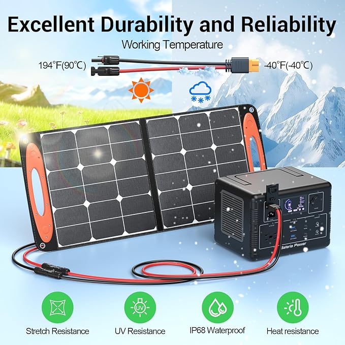 Bateria Power 10FT Solar Connector to XT60 Adapter Extension Cable, 12AWG Solar Panel to XT60 Charge Extension Cable for RV Foldable Solar Panel, Portable Power Station, Solar Generator (1PCS)