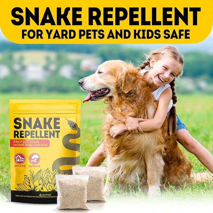 Snake Repellent for Yard Powerful, Best Rattlesnake Repellent Indoor Pet Safe, Snake Away for Outdoor, Nature Snakes Be Gone for Lawn Garden Coop Farm Camping, Snakes Deterrent 12 Packs
