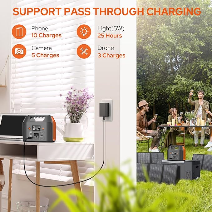 EnginStar Power Bank with AC Outlet 150W 110V Laptop Power Bank, 155Wh/ 42000mAh Battery Bank, Lithium Ion Power Supply for Emergency Camping