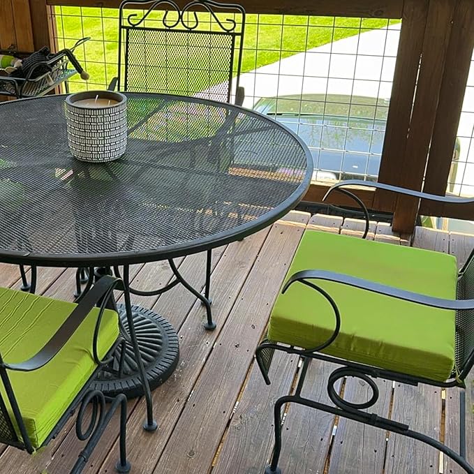 FLYMEI Patio Cushion Covers 20x20x2 Waterproof Outdoor Cushion Cover Replacement 2Packs Outdoor Seat Cushion Slipcover for Rattan Chair Sofa, Apple Green
