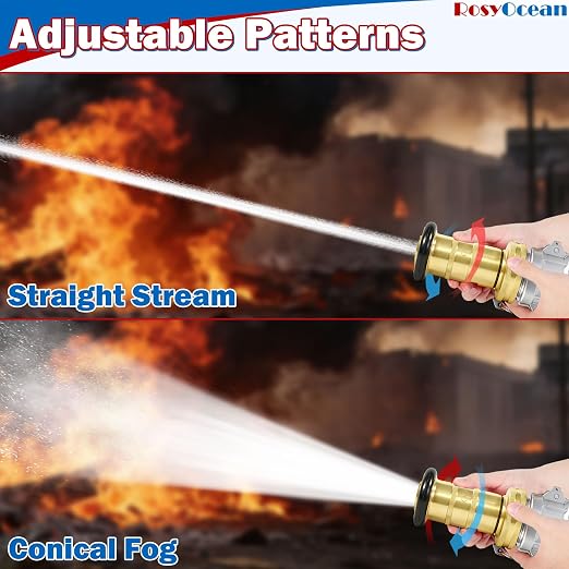 Heavey Duty 2 Inch Fire Hose Nozzle Brass Fire Equipment Industial Spray Jet Fog Nozzle with 2" Aluminum Camlock Fitting