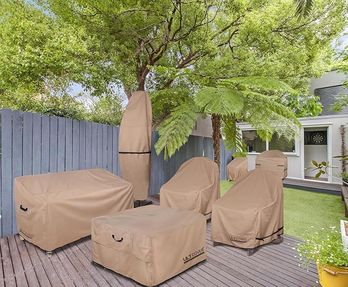 ULTCOVER Waterproof Patio Adirondack Chair Cover 4 Pack for Outdoor Chair Size Upto 32W x 35D x 36H inch
